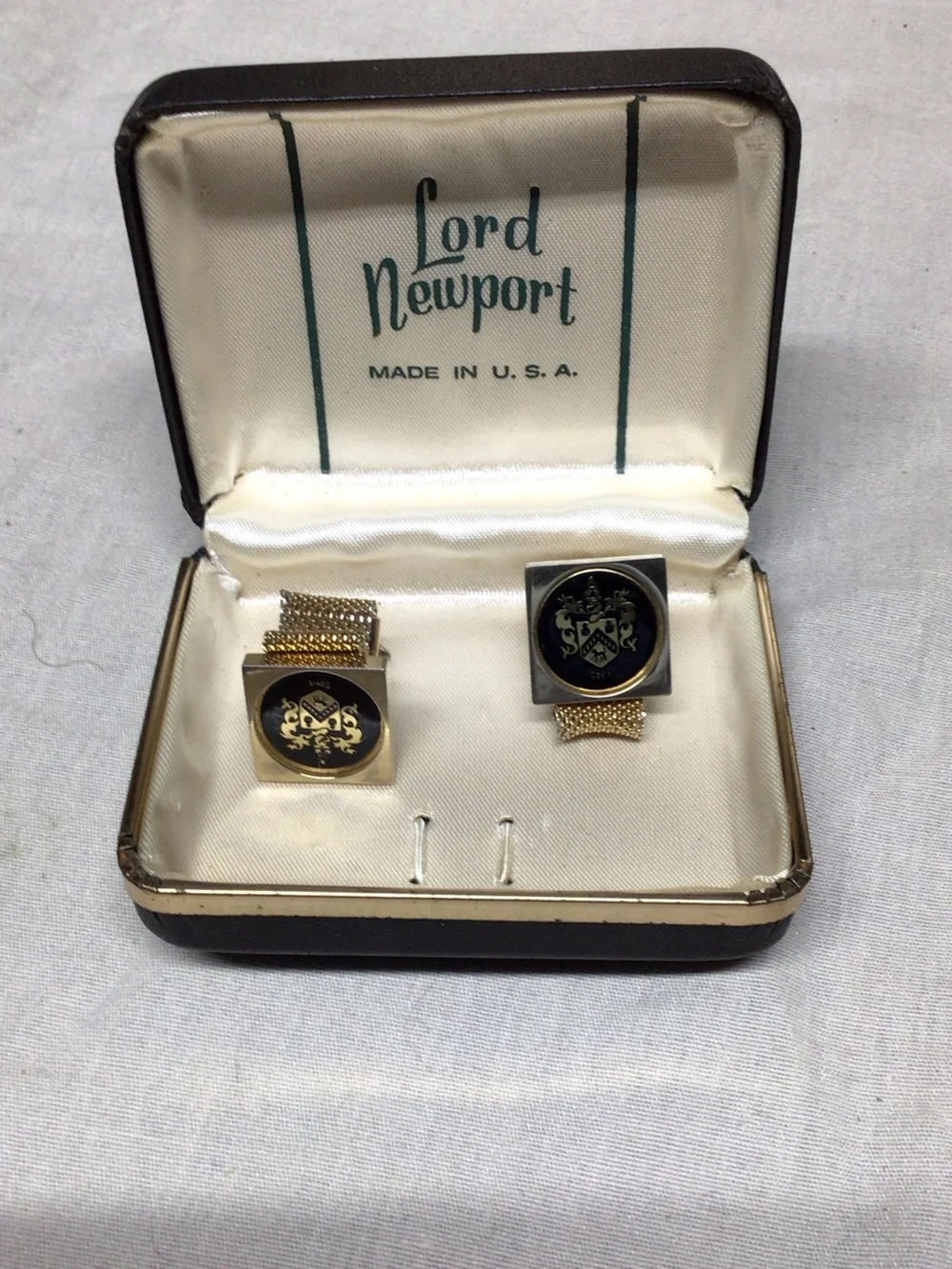 Newport Gold and Black Crest Cuff Links